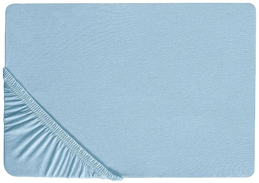 Lençol-capa em algodão azul claro 180 x 200 cm HOFUF Beliani