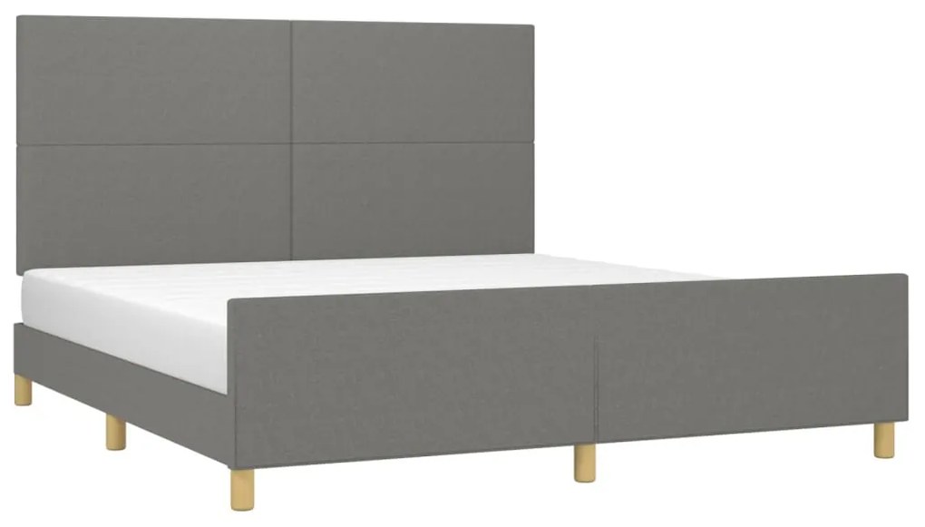Estrutura de cama sem colchão 180x200 cm tecido cinzento-escuro