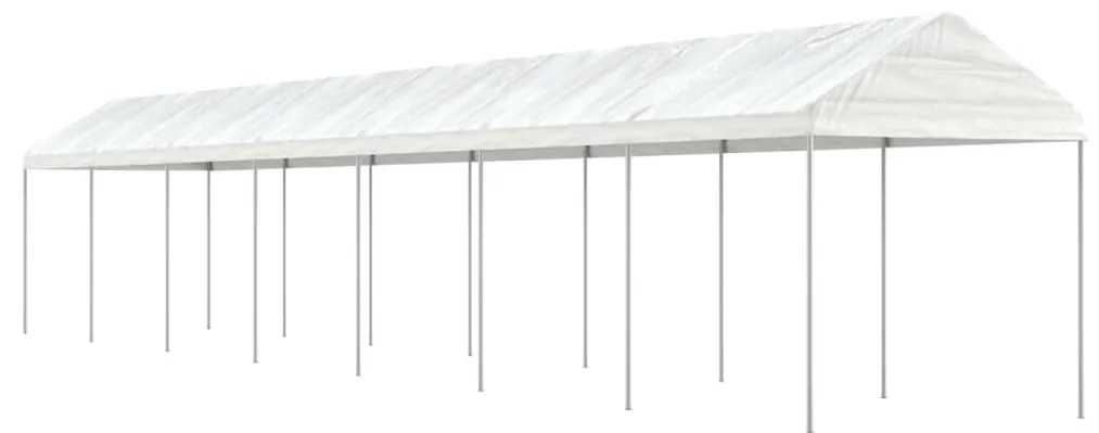vidaXL Gazebo com telhado 15,61x2,28x2,69 m polietileno branco