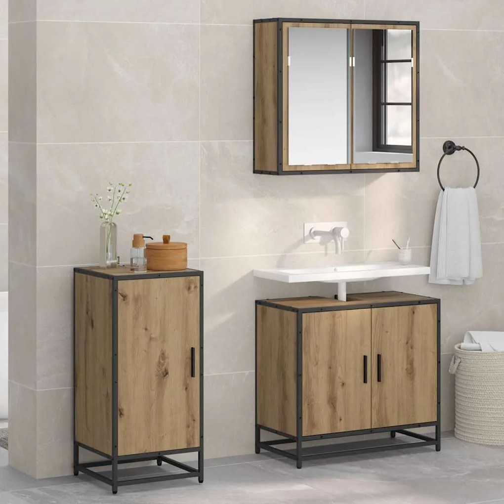 vidaXL Buffet Carvalho Artesanal 35,5 x 35 x 76 cm