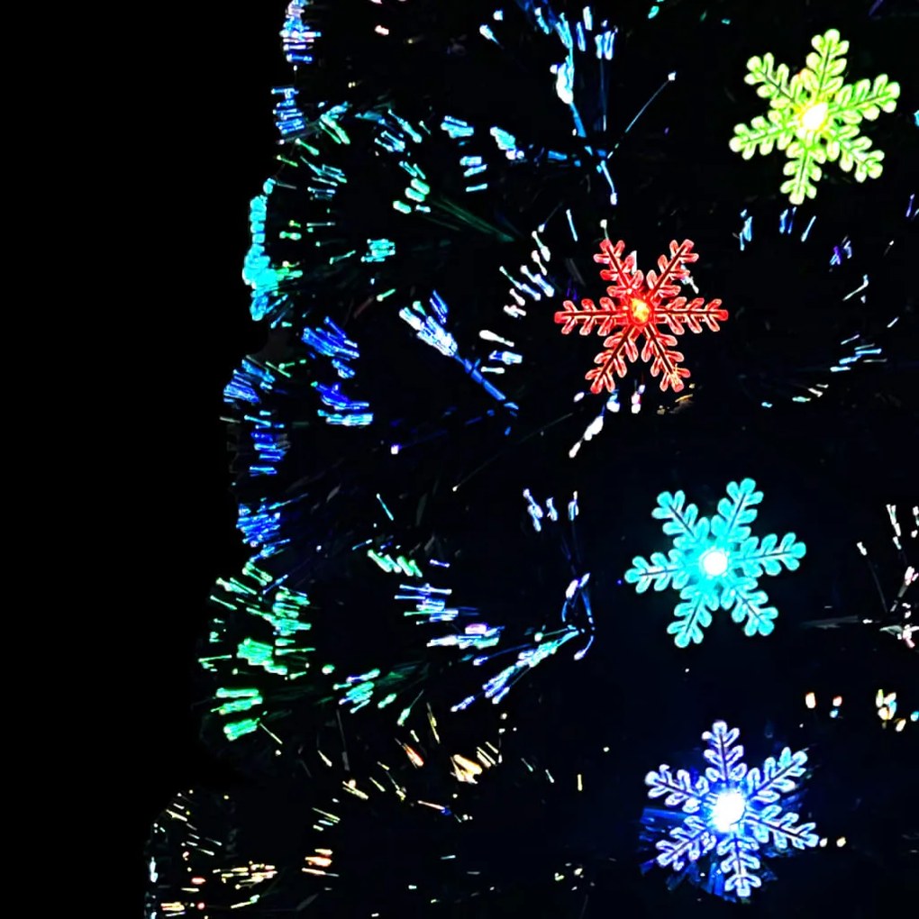 Árvore de Natal com flocos de neve LED 240 cm fibra ótica preto