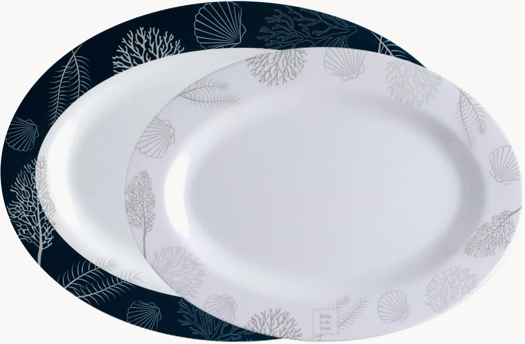 Travessas Living, conjunto de 2