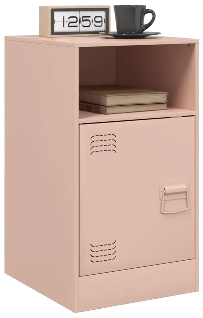 Mesa de cabeceira 34,5x39x62 cm aço rosa