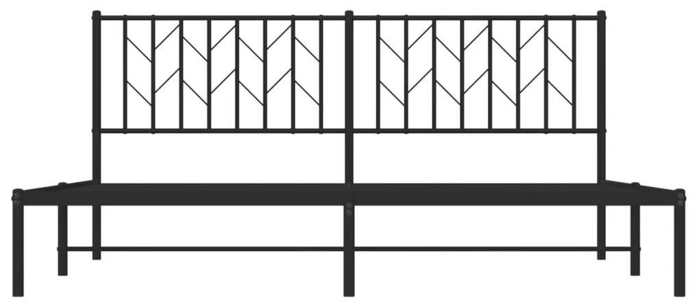 Estrutura de cama com cabeceira 183x213 cm metal preto