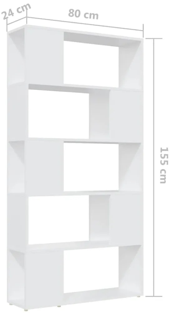Estante/divisória 80x24x155 cm contraplacado branco