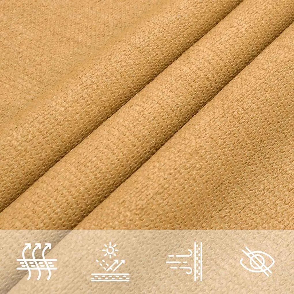 Para-sol estilo vela triangular 160 g/m² 4x5x6,8 m PEAD areia