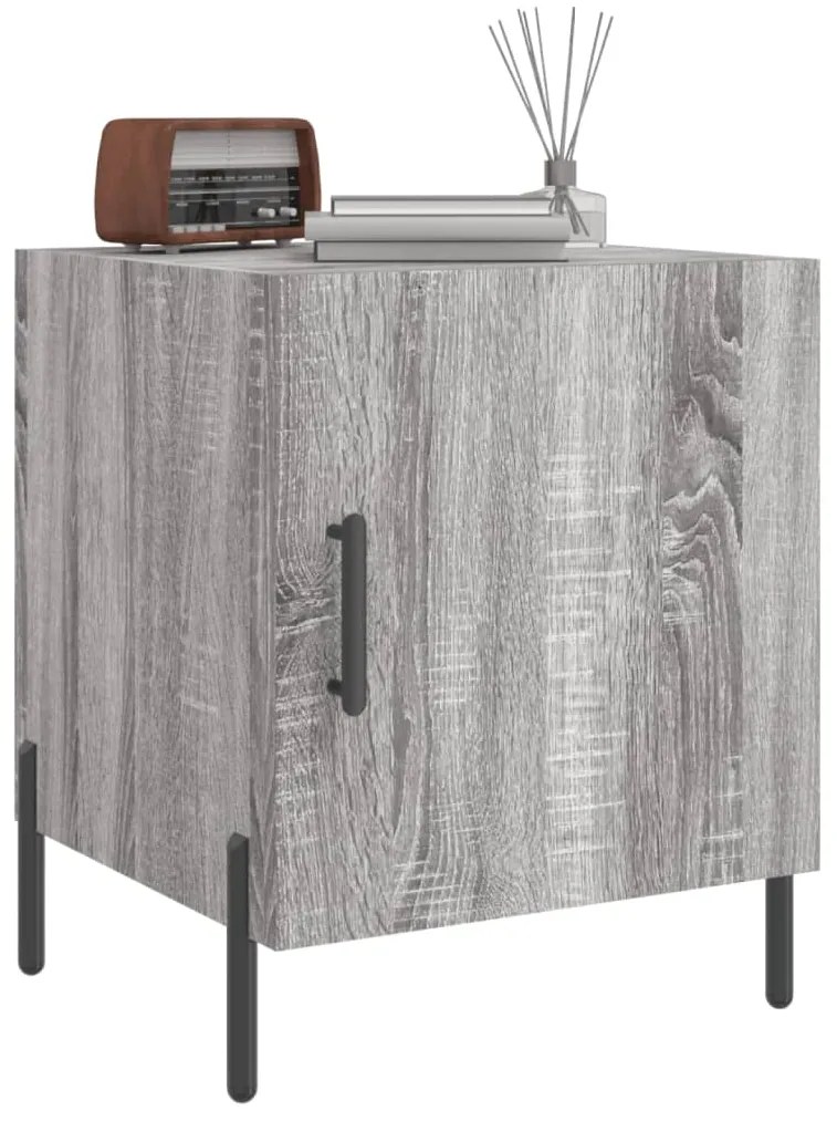 Mesa cabeceira 40x40x50 cm derivados de madeira cinzento sonoma