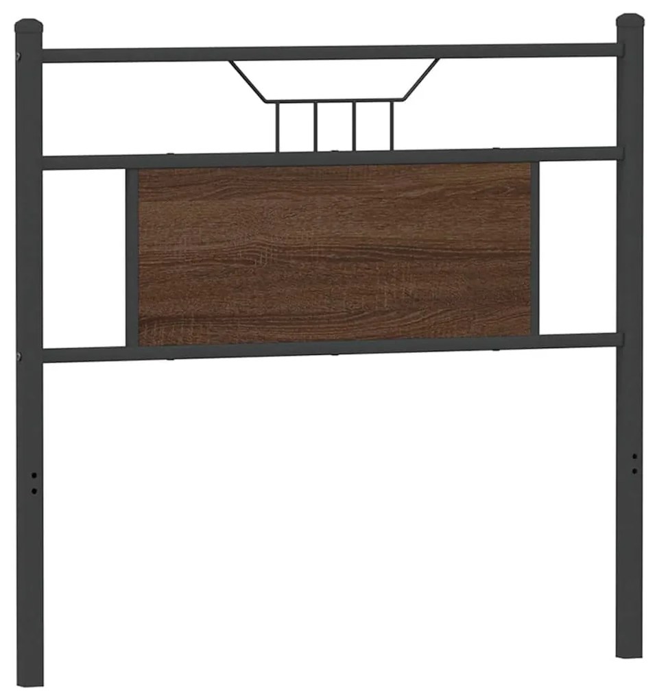 Cabeceira de cama 75 cm derivados madeira/aço carvalho castanho