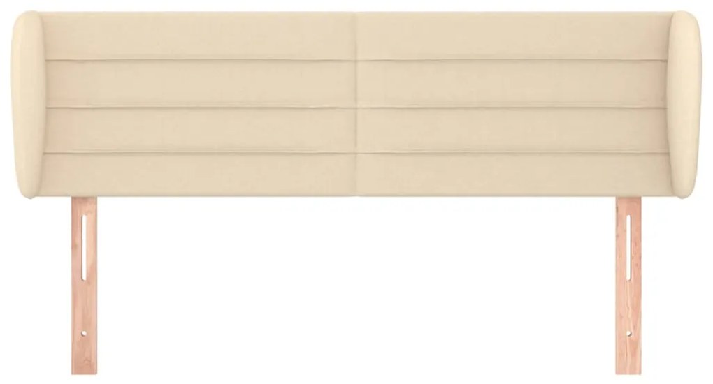 Cabeceira de cama c/ abas tecido 147x23x78/88 cm creme