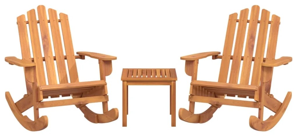 3 pcs conjunto lounge de jardim Adirondack acácia maciça