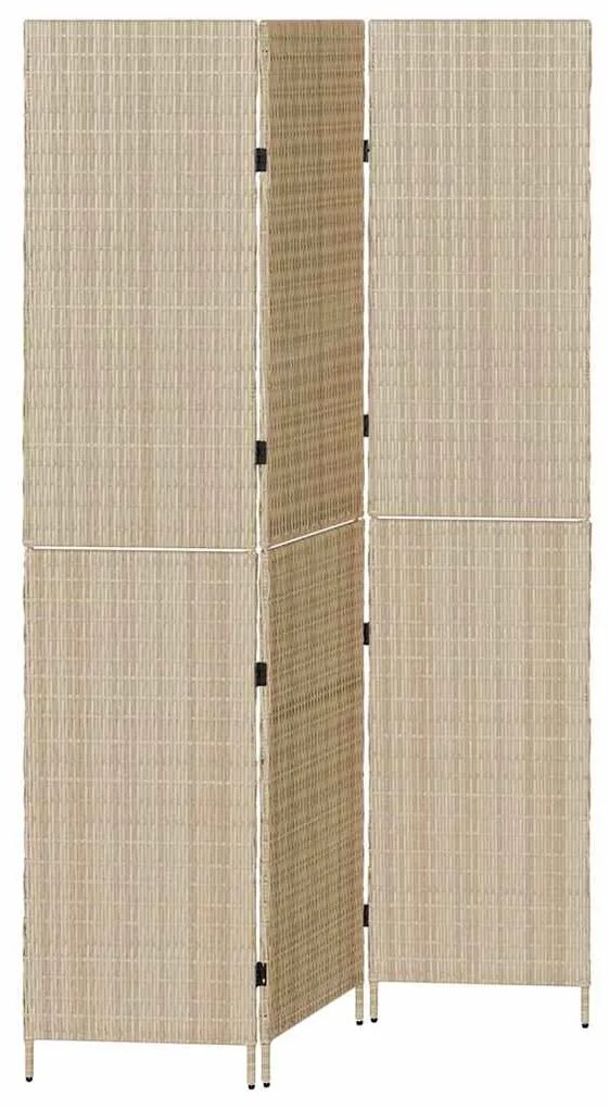 Divisória de Ambiente vidaXL 3 Painéis Dobrável Bege 146x200 cm Polira