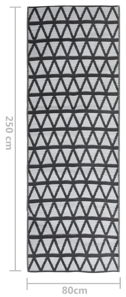 Tapete de exterior 80x250 cm ARAKIL PP preto
