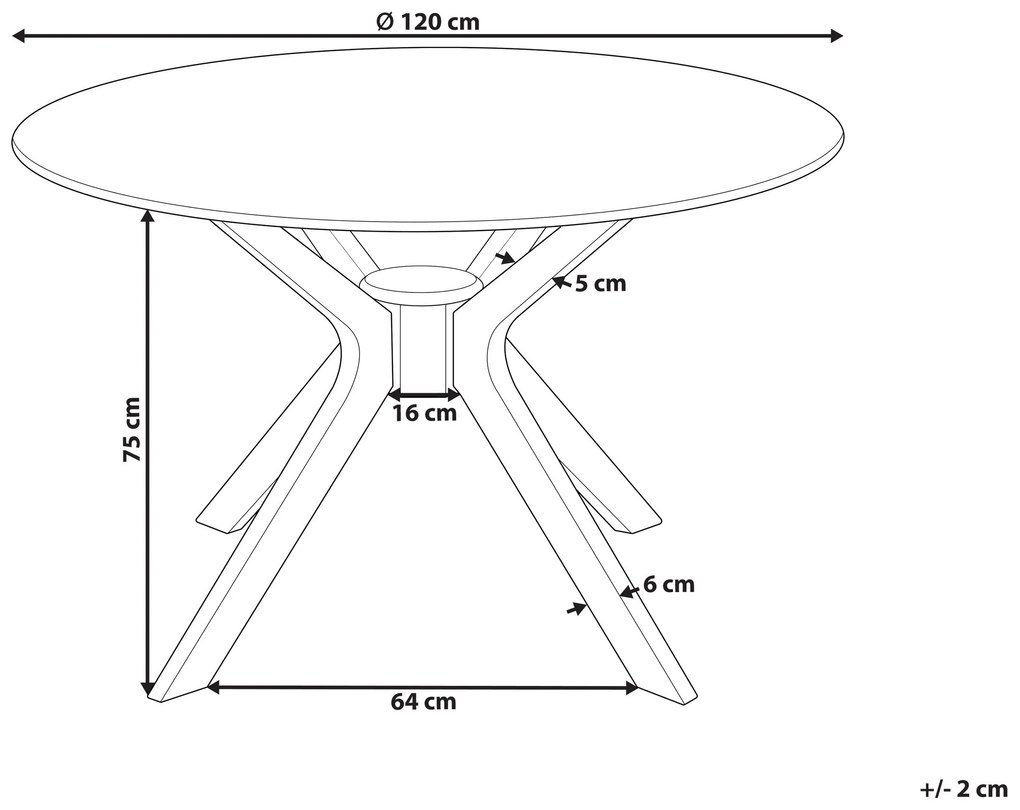 Mesa de jantar  castanho escuro ⌀ 120 cm TYMIS Beliani