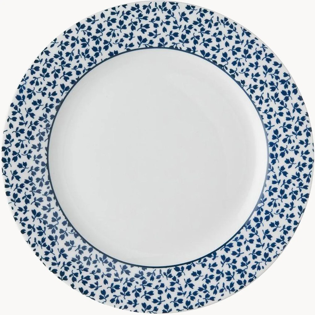 Pratos de sobremesa em porcelana Floris, conjunto de 4