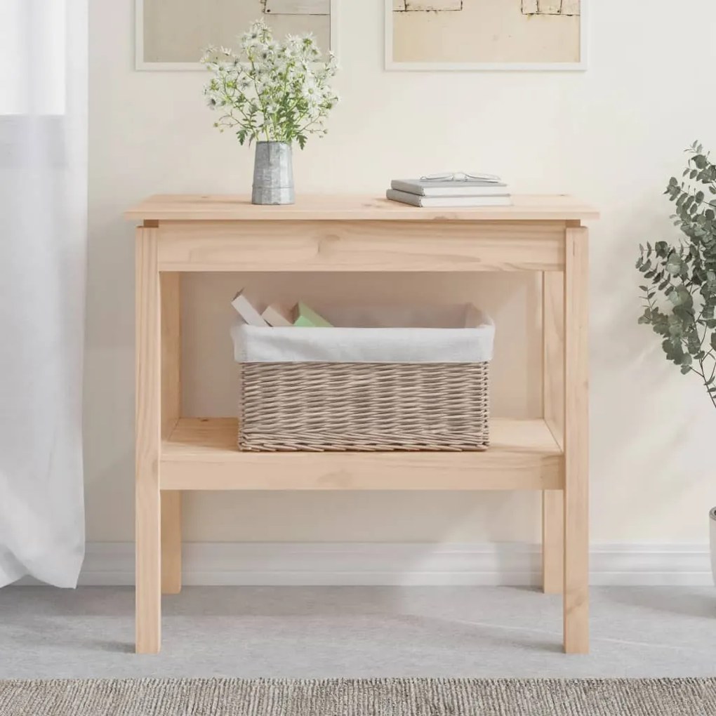 814304 vidaXL Mesa consola 80x40x75 cm madeira de pinho maciça