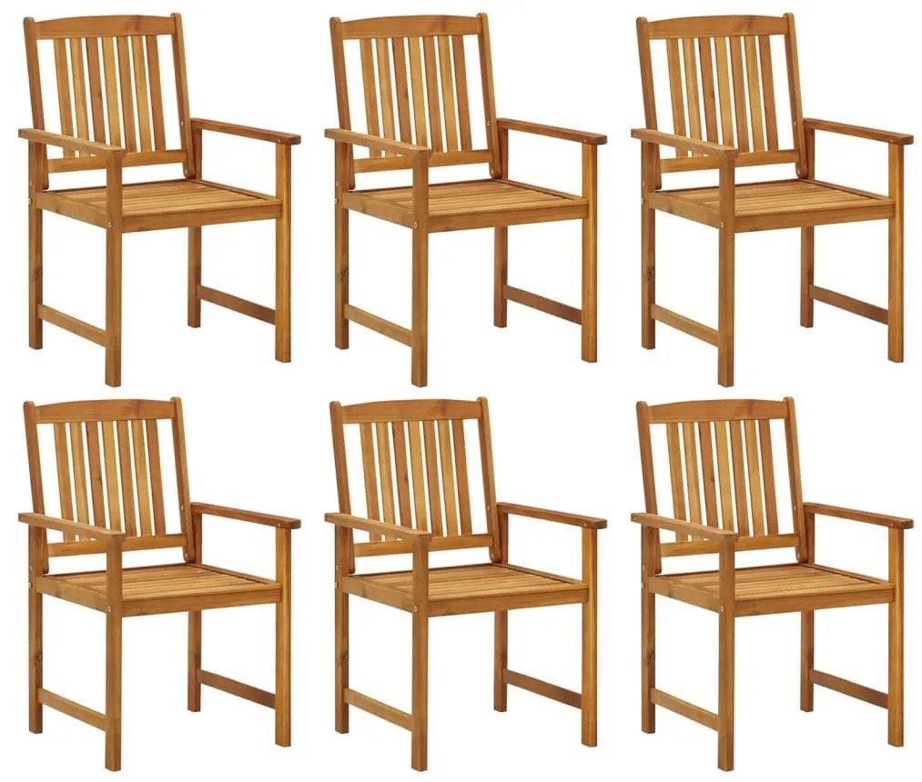 Cadeiras de jardim com almofadões 6 pcs acácia maciça