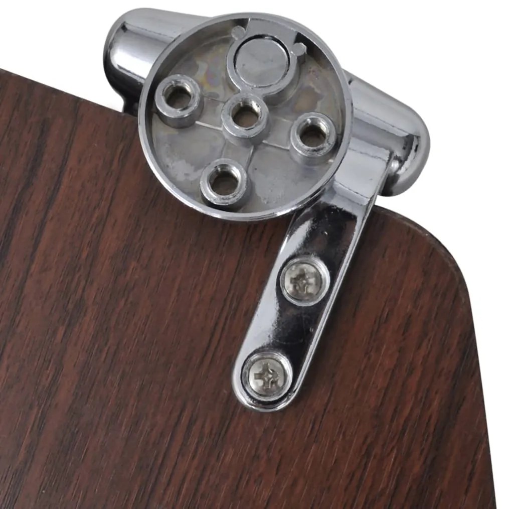 Assentos de sanita com tampas de fecho suave 2 pcs MDF castanho