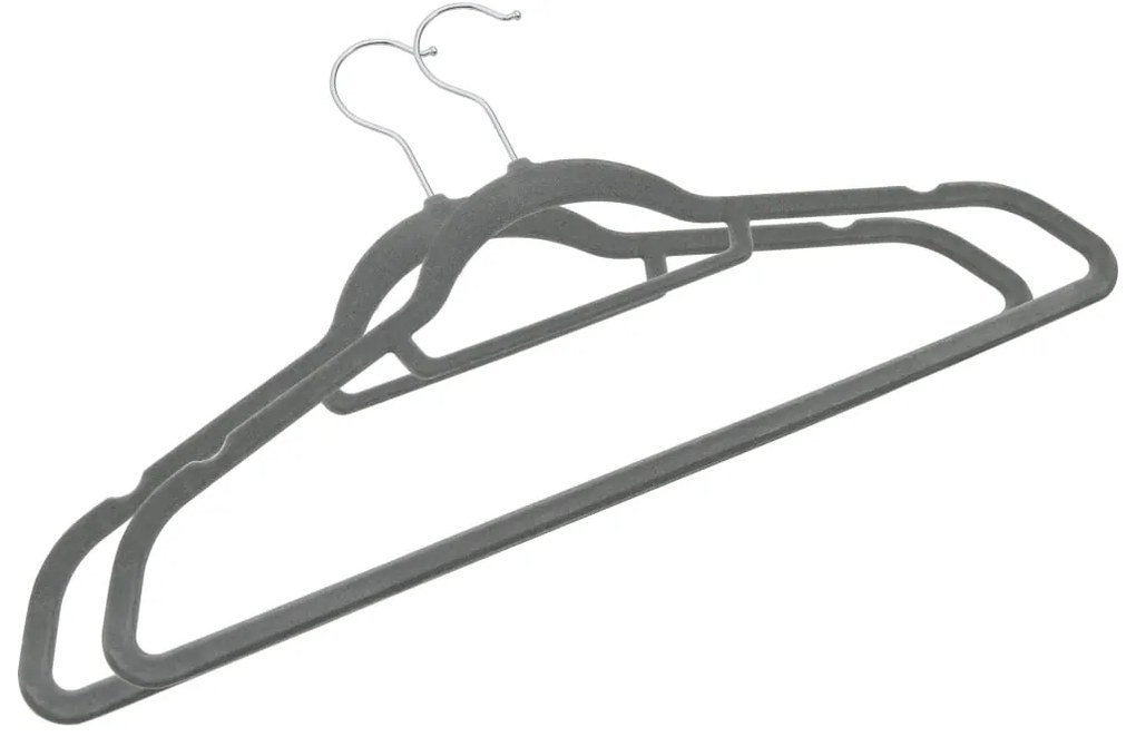 100 pcs conjunto de cabides antiderrapantes veludo cinzento