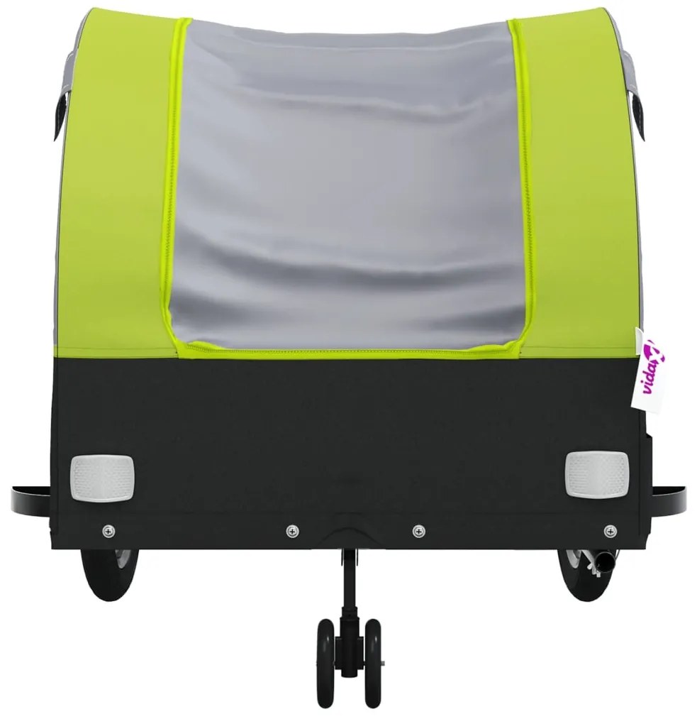 Reboque para bicicleta 45 kg ferro preto e verde