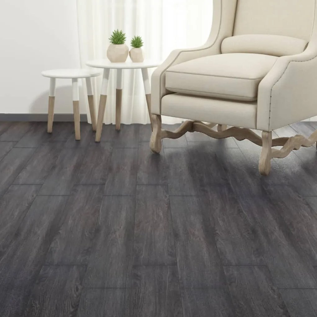 330182 vidaXL Tábuas de soalho PVC autoadesivo 5,21 m² 2 mm preto e branco