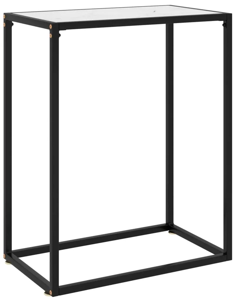 Mesa consola 60x35x75 cm vidro temperado branco