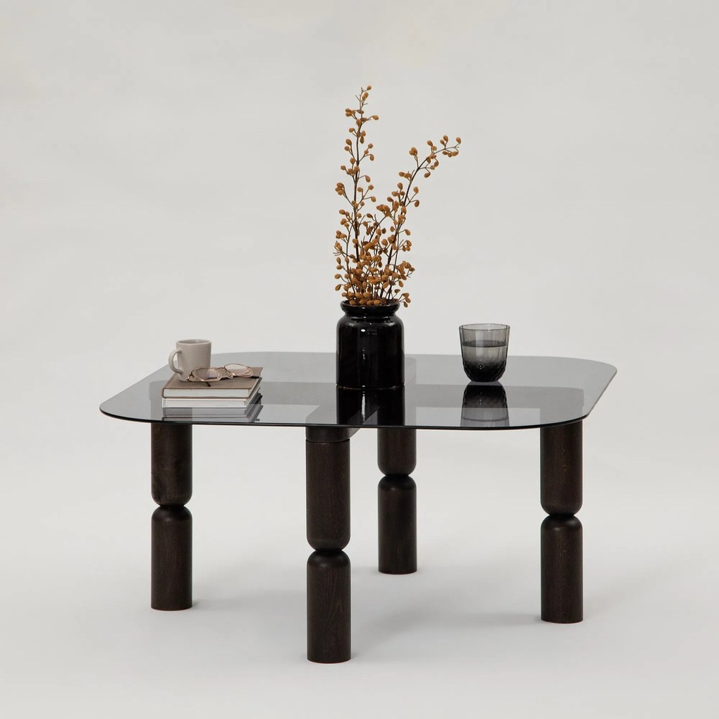 Mesa de Café Kei – Cor Antracite Fumado – 80cm x 40cm x 80cm