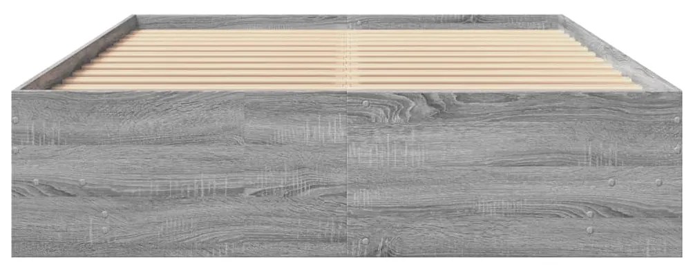 Estrutura de cama 135x190 cm derivados de madeira cinza sonoma