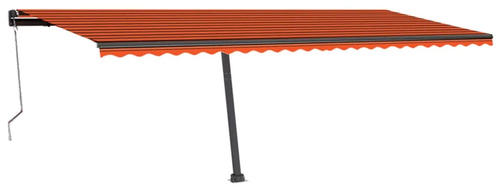 Toldo automático independente 600x300 cm laranja e castanho