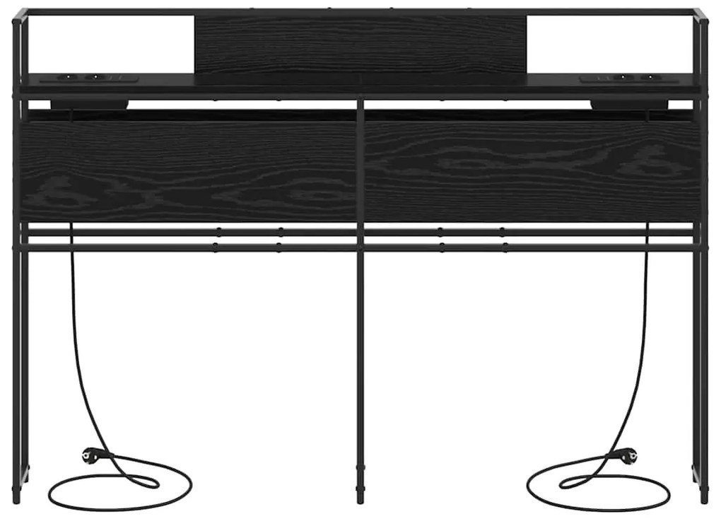 Cabeceira de armazenamento com cabeceira Carvalho preto 135 cm