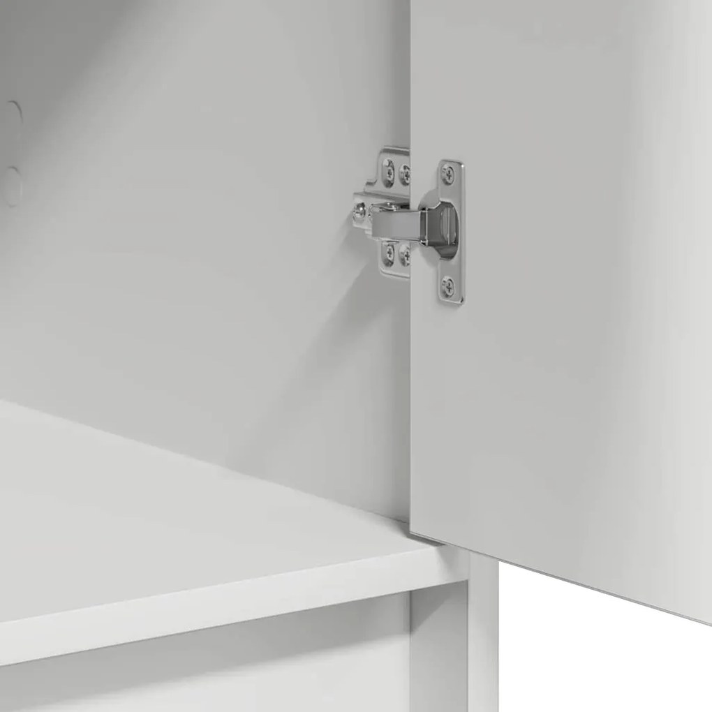 Conjunto de Mesa de Maquilhagem de 3 Peças com LED, Madeira Branca