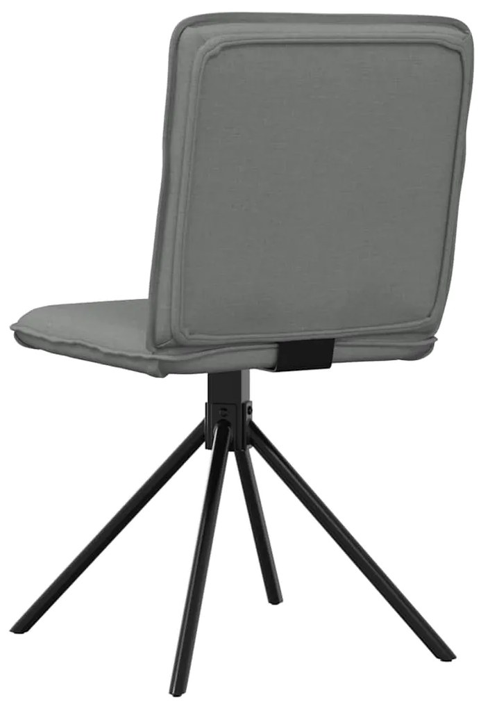 Cadeiras de jantar 4 pcs tecido cinzento-escuro