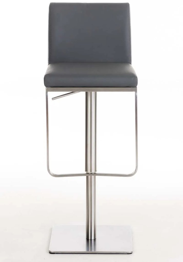 Banco de bar Panama em couro sintético 42 x 86-109 x 44 cm Cinzento