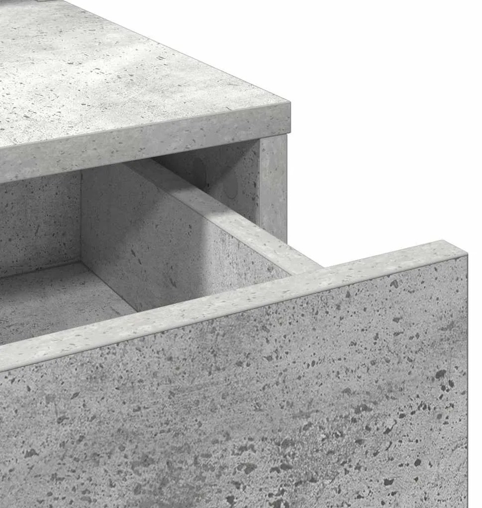 Mesa de maquilhagem vidaXL com gavetas Cinzento Concreto 100x41x140 cm