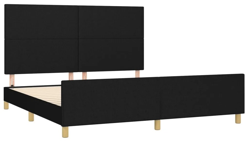 Estrutura de cama sem colchão 160x200 cm tecido preto