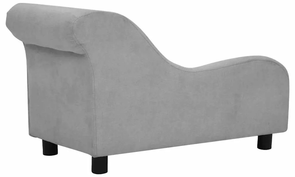 Sofá para cães com almofada 83x44x44 cm pelúcia cinzento