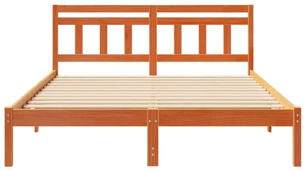 Estrutura da Cama Castanho 160 x 200 cm Madeira de pinho maciça