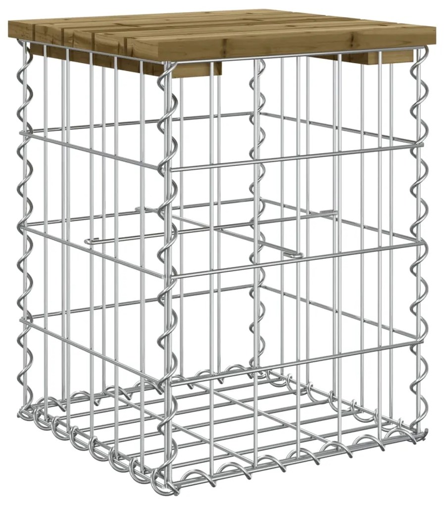 Banco de jardim c/ design gabião 33x31x42 cm pinho impregnado