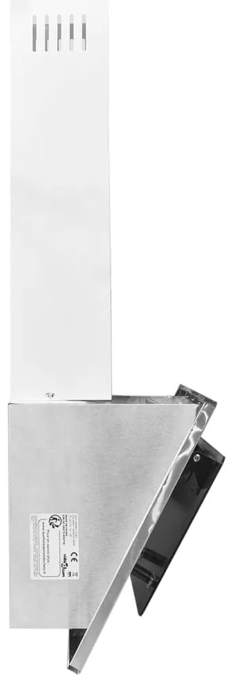 Exaustor parede 60 cm aço inoxidável e vidro temperado prateado