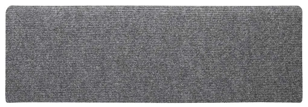 Tapetes de escada autoadesivos 30 pcs 65x21x4cm cinzento-claro