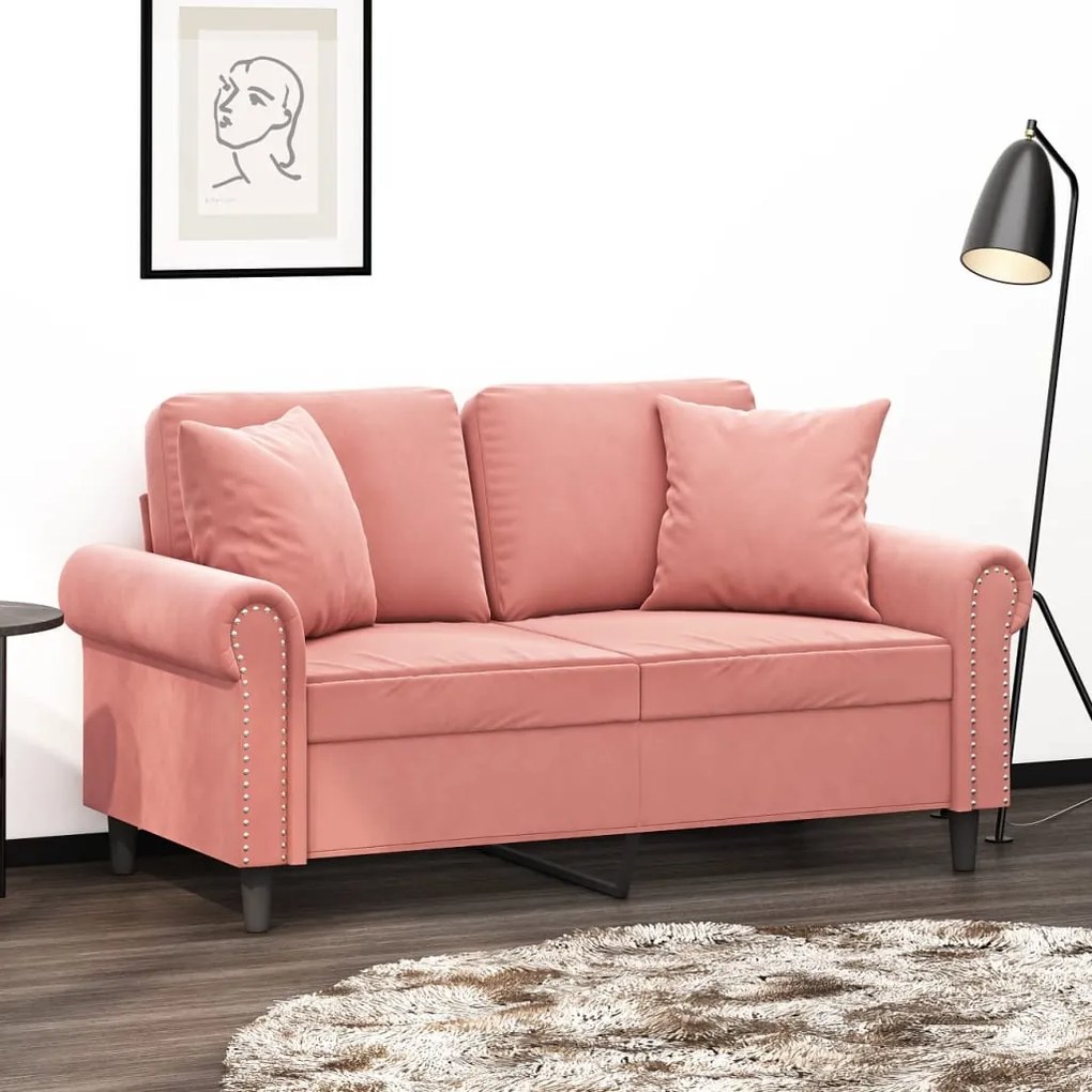 vidaXL Almofadas decorativas 2 pcs 40x40 cm veludo rosa