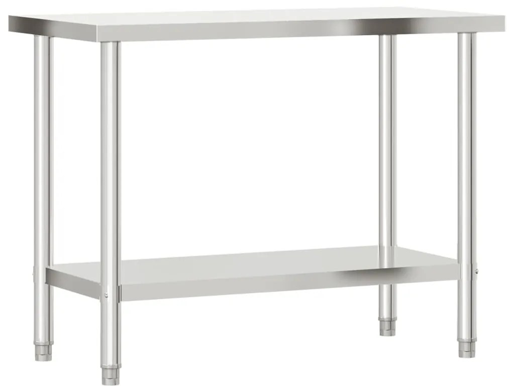 Mesa trabalho cozinha c/ prateleira 110x55x120cm aço inoxidável