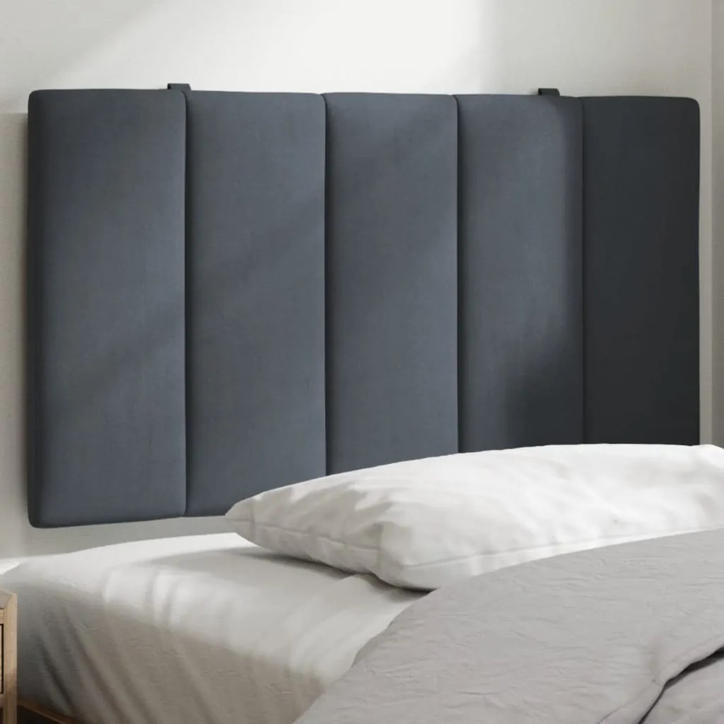 vidaXL Almofadão de cabeceira 80 cm veludo cinzento-escuro