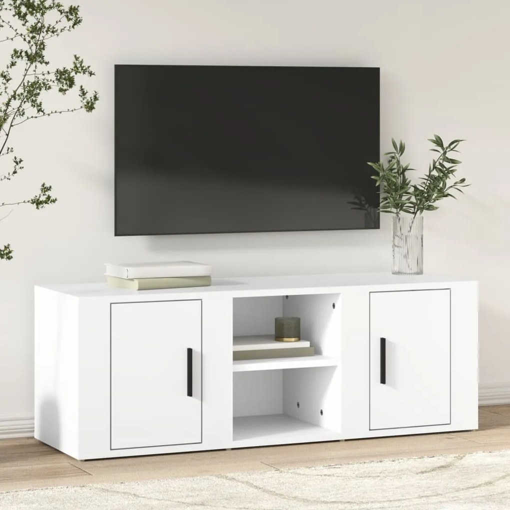 vidaXL Móvel p/ TV 100x31,5x35 cm derivados de madeira branco