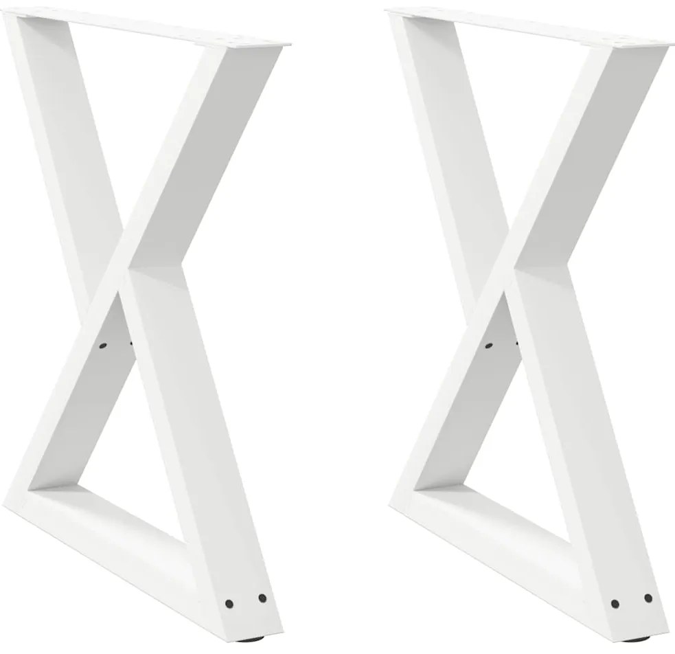 Pés para mesa de jantar 2 peças, branco, 80x(72-73,3) cm, aço