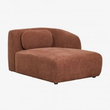 Módulo Chaise Longue Direito Para Sofá Modular Em Chenille Coquette Chenille Castanho Ferrugem - Sklum