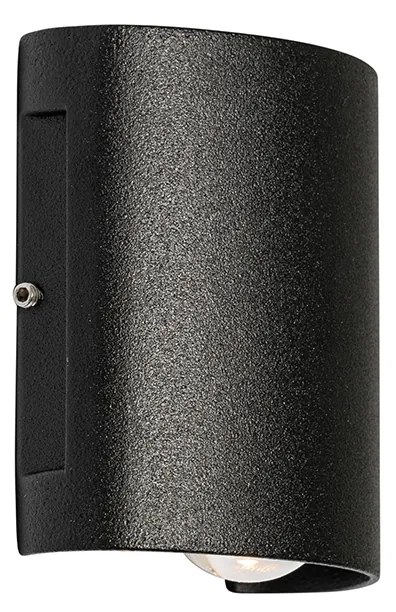 Candeeiro de parede exterior preto com LED 2-luzes IP54 - Silly Moderno