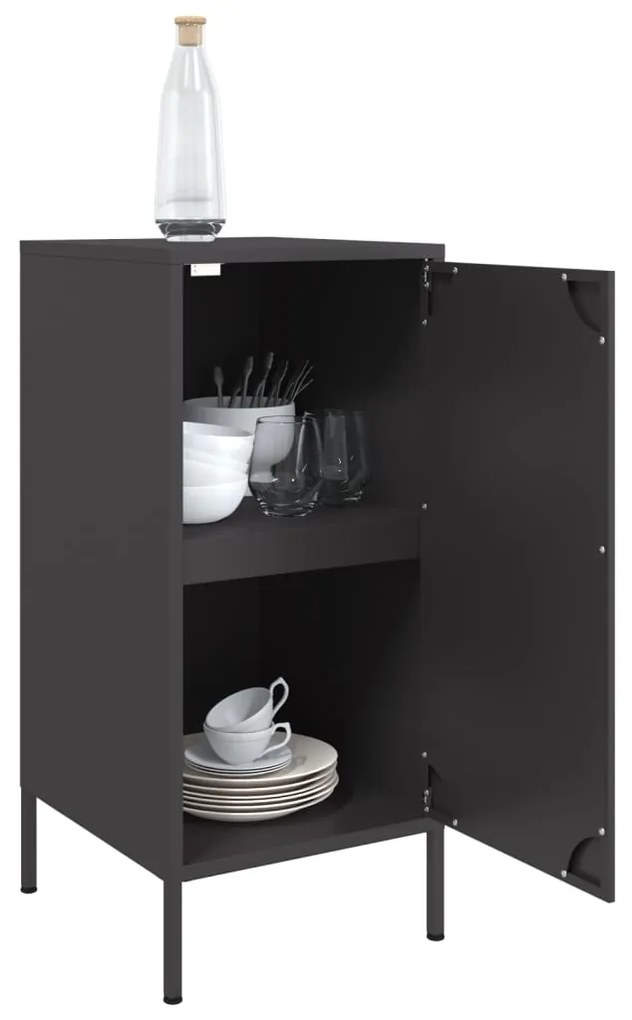 Aparador 36x39x79 cm aço preto