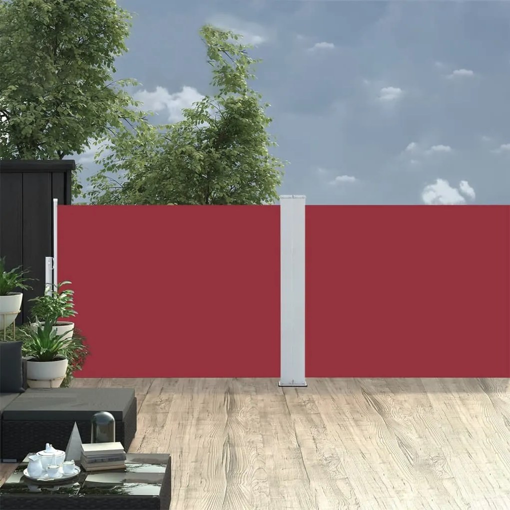 Toldo lateral retrátil 100x1000 cm vermelho