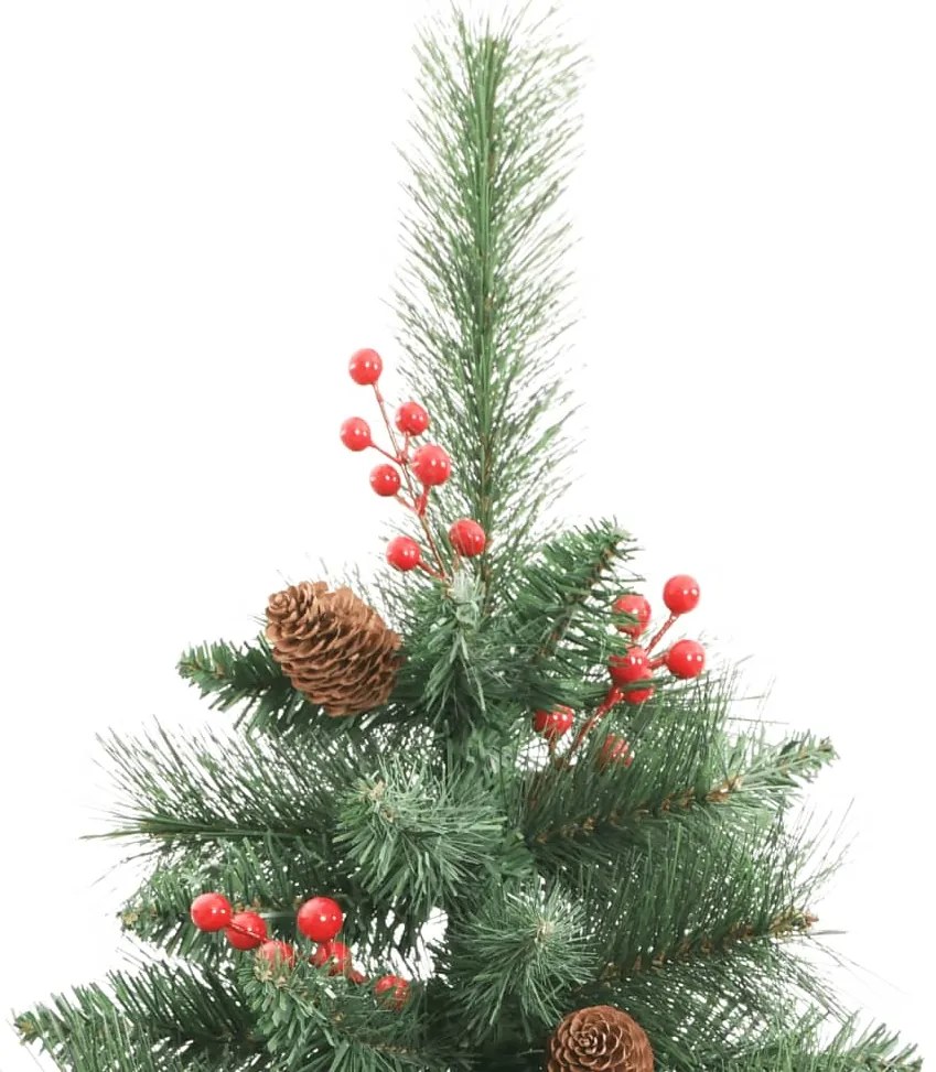 Árvore de Natal artificial articulada c/ pinhas e bagas 210 cm