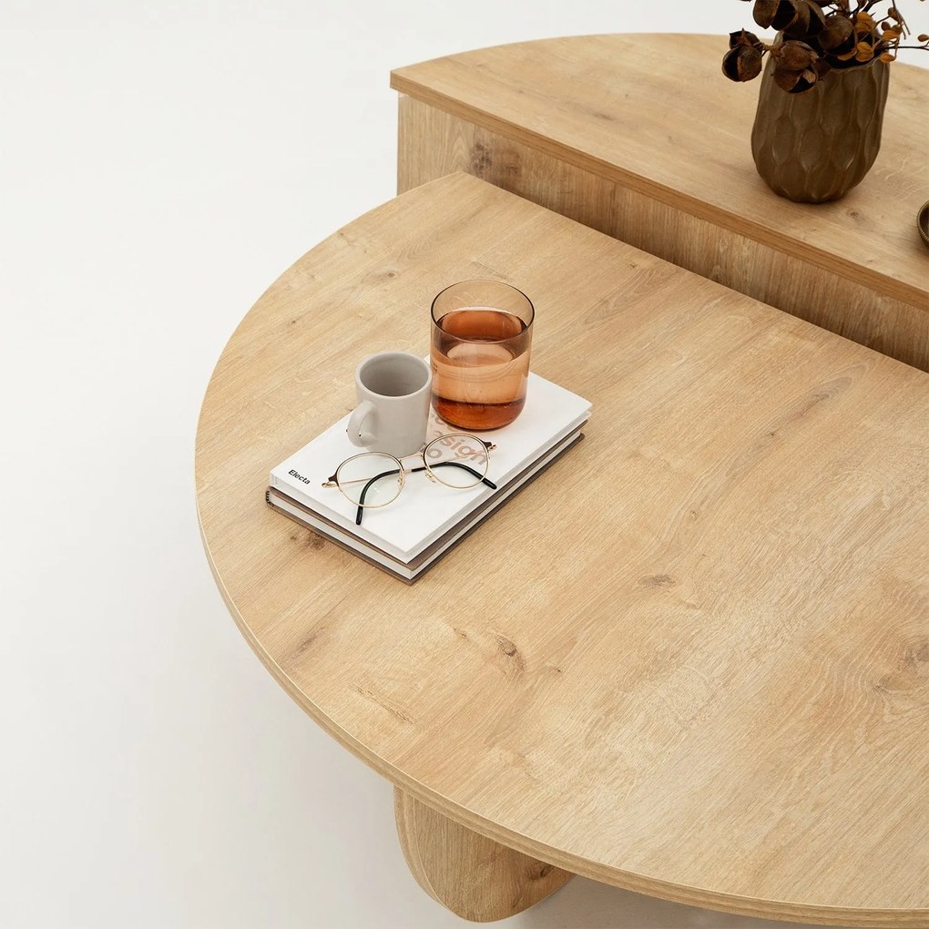 Mesa de Centro Podium – Carvalho Safira – 90x30x60 cm / 85x35x30 cm
